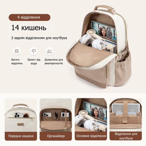 Женский рюкзак для ноутбука 15,6” Lovevook из EVA с защитой от влаги