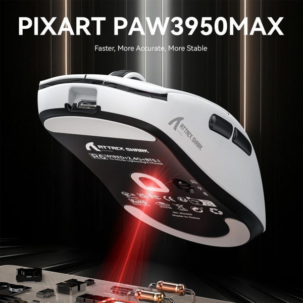 Бездротова ігрова миша ATTACK SHARK R6 8K 42000 DPI ультралегка без затримок для FPS