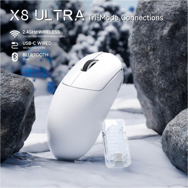 Бездротова ігрова миша Attack Shark X8 Ultra 8K 42000 DPI з нанопокриттям Ice-feel