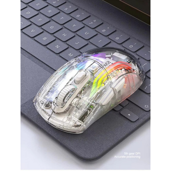 Ігрова бездротова миша Attack Shark X2 у прозорому корпусі з RGB та Silent Click