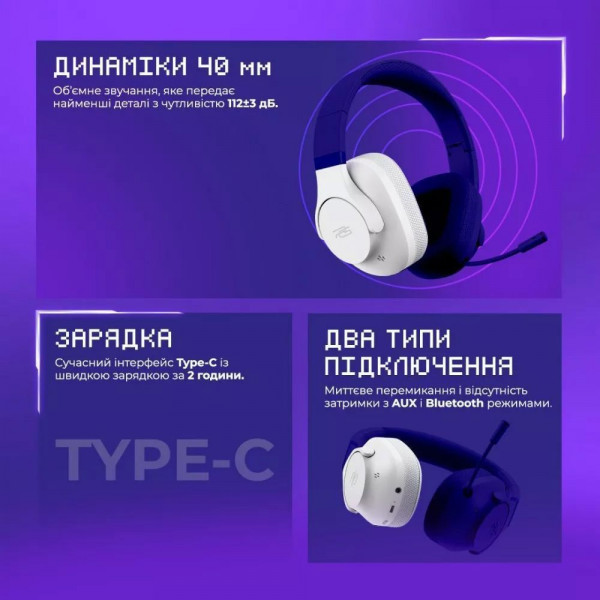 Бездротові ігрові навушники Proove Gaming Bliss з додатком та об'ємним звуком