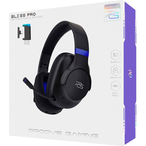 Ігрові навушники Proove Gaming Bliss Pro RGB бездротові з додатком та 3 режимами підключення