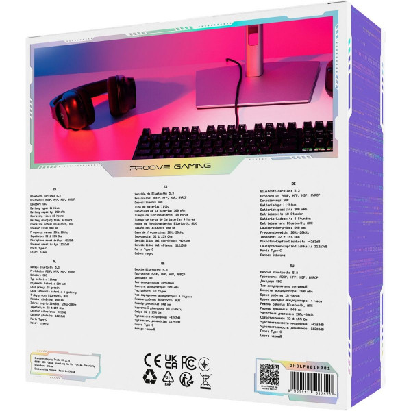 Ігрові навушники Proove Gaming Bliss Pro RGB бездротові з додатком та 3 режимами підключення