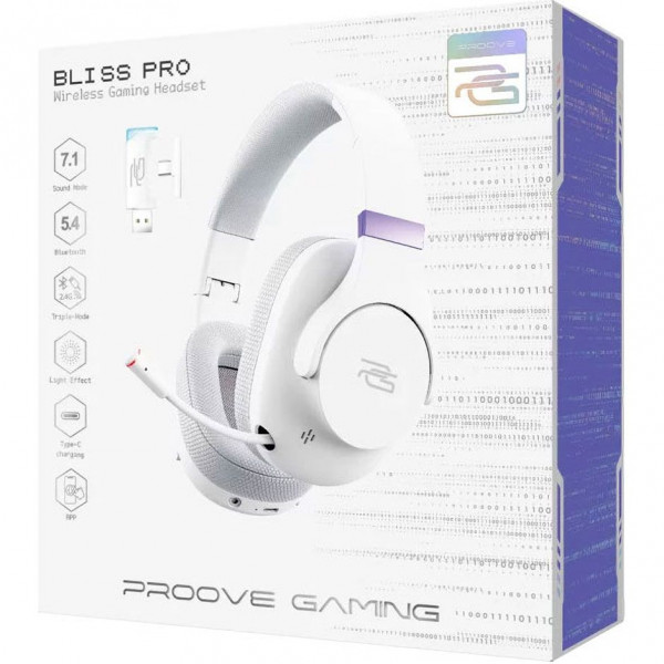 Ігрові навушники Proove Gaming Bliss Pro RGB бездротові з додатком та 3 режимами підключення