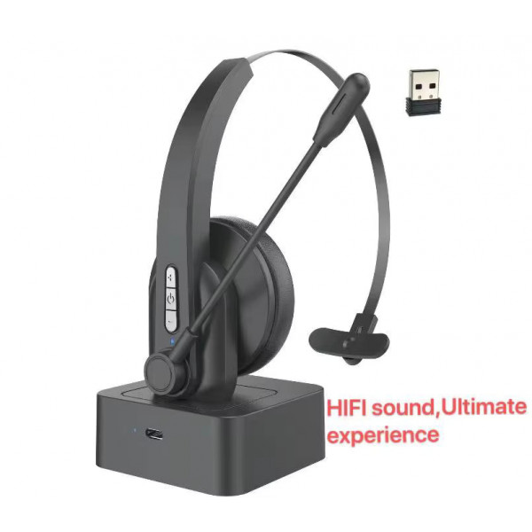 Бездротова Bluetooth-гарнітура Opptel BH63S з поворотним мікрофоном та USB-ресивером 2.4G