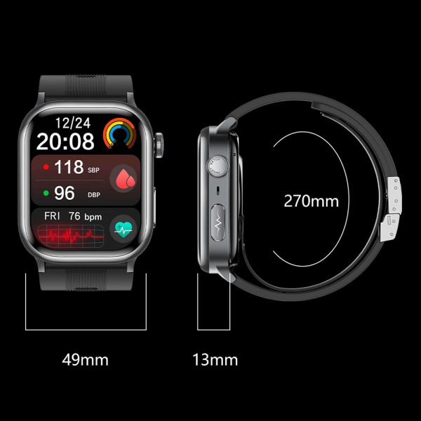 Смарт-часы Lemfo TK66 с манжетой для измерения давления, ЭКГ и AMOLED дисплеем
