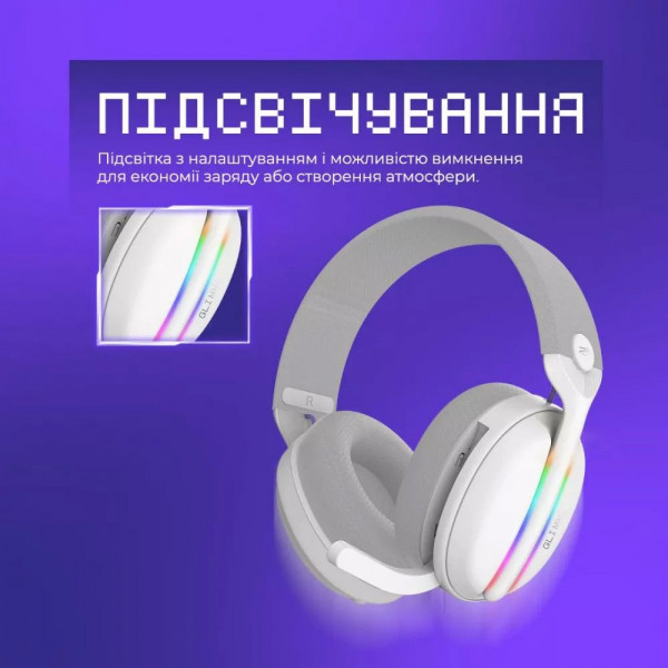 Бездротові навушники Proove Gaming Glimmer Bluetooth/2.4GHz з мікрофоном та RGB