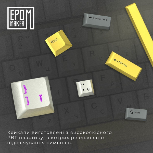 Бездротова клавіатура EPOMAKER Shadow-X Mulan механічна з Hot-Swap, RGB та дисплеєм