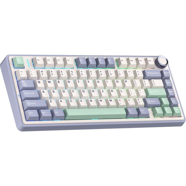 Бездротова клавіатура Aula F75 Greywood V3 механічна Hot-Swap з Gasket та RGB підсвіткою