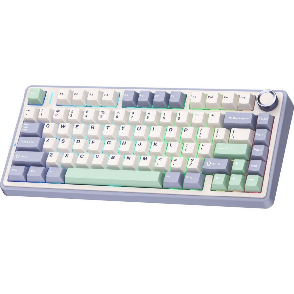 Бездротова клавіатура Aula F75 Greywood V3 механічна Hot-Swap з Gasket та RGB підсвіткою