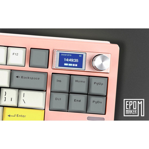 Механічна клавіатура EPOMAKER Shadow-S Wisteria Linear бездротова RGB зі смарт-дисплеєм та Hot-Swap