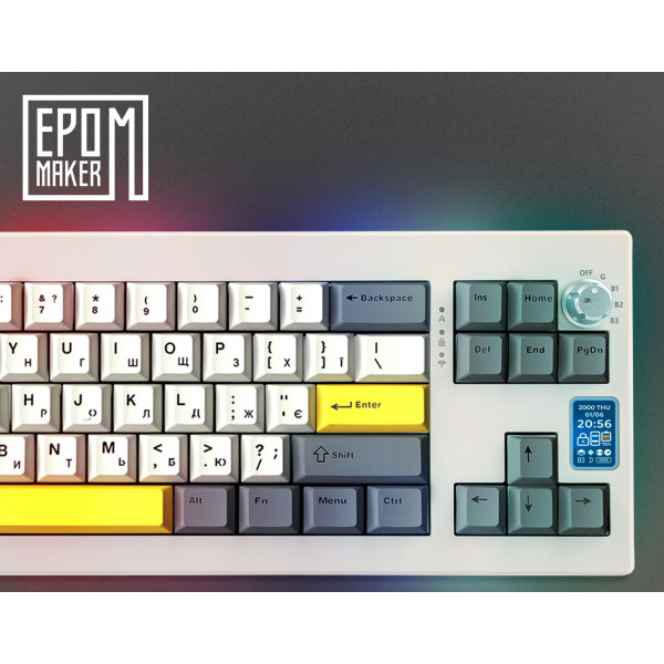 Механічна клавіатура EPOMAKER Shadow-X Flamingo бездротова RGB з дисплеєм та Hot-Swap