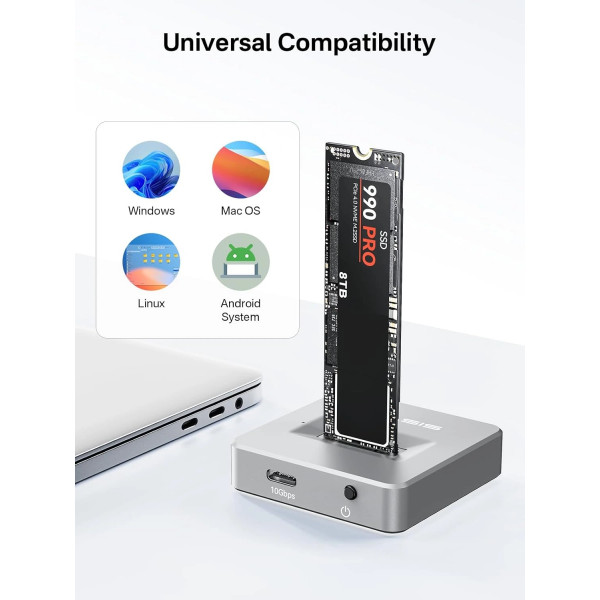Внешний корпус Acasis M04B для M.2 NVMe/SATA SSD 10 Гбит/с с поддержкой до 8 ТБ
