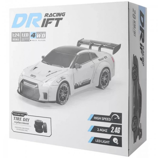 Машинка для дрифта на радіокеруванні Nissan GT-R S815 1:24 4WD з LED-підсвіткою Уцінка