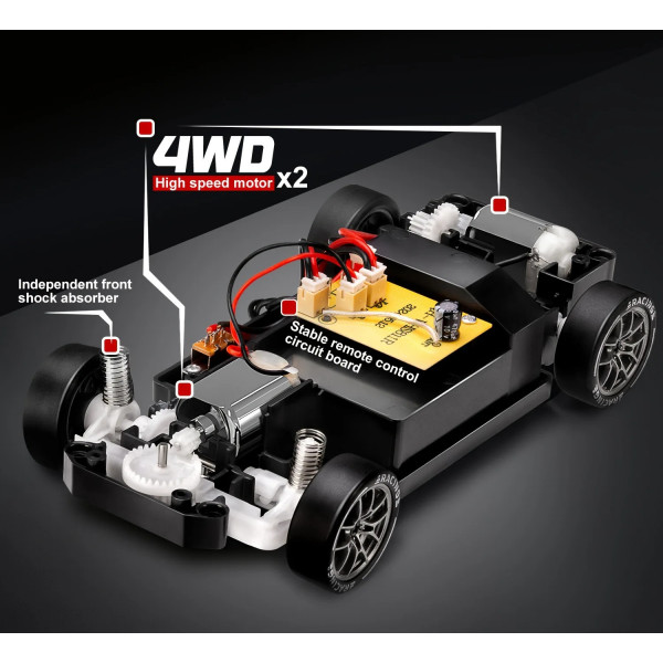 Машинка для дрифта на радіокеруванні Nissan GT-R S815 1:24 4WD з LED-підсвіткою Уцінка