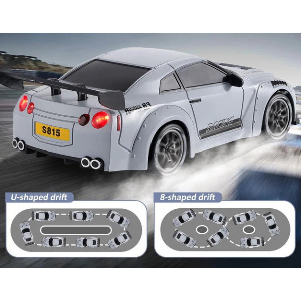 Машинка для дрифта на радіокеруванні Nissan GT-R S815 1:24 4WD з LED-підсвіткою Уцінка
