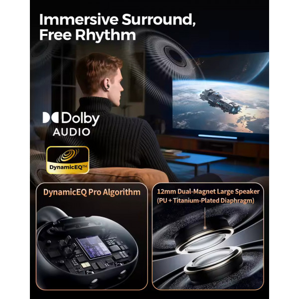 Бездротові навушники-кліпси SOUNDPEATS Clip1 відкритого типу з LDAC і Dolby Audio для Hi-Res звучання