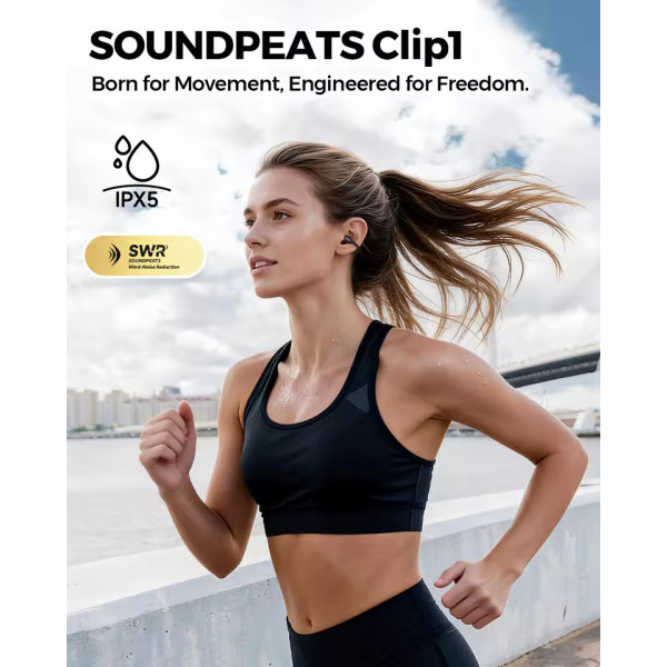 Бездротові навушники-кліпси SOUNDPEATS Clip1 відкритого типу з LDAC і Dolby Audio для Hi-Res звучання