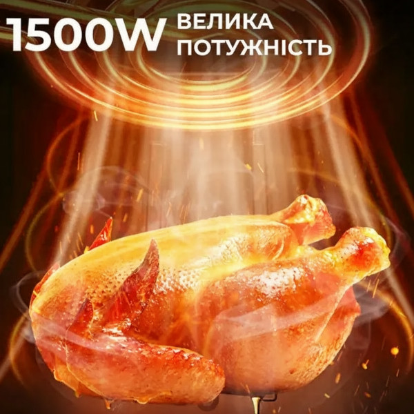 Аэрофритюрница SOKANY SK-10024 электрическая с терморегулятором, объёмом 6.5 л и мощностью 1500 Вт