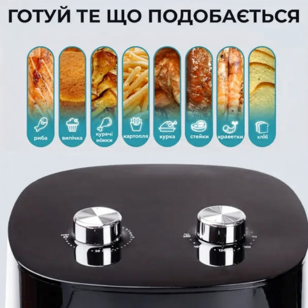 Аэрофритюрница SOKANY SK-10024 электрическая с терморегулятором, объёмом 6.5 л и мощностью 1500 Вт