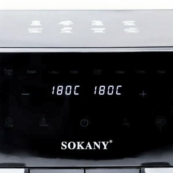 Аэрогриль-фритюрница SOKANY SK-10005 на 10 л с сенсорным управлением и двумя отделениями