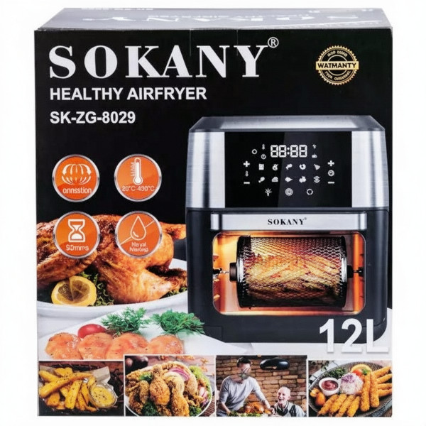 Аэрогриль-фритюрница SOKANY SK-ZG-8029 на 12 л с сенсорным управлением