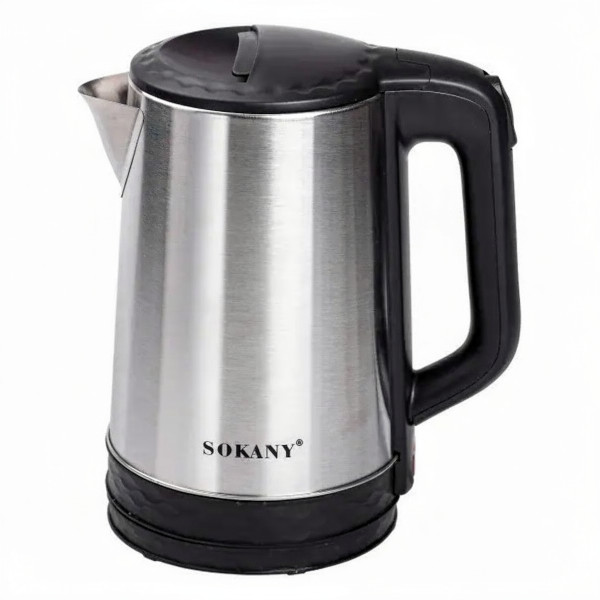 Электрочайник Sokany SK-09022 из нержавеющей стали объёмом 2.3 л и мощностью 1500 Вт.
