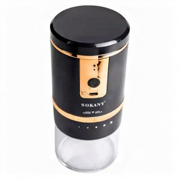 Кофемолка электрическая SOKANY SK-04026 на 250 мл с USB-зарядкой и регулировкой степени помола