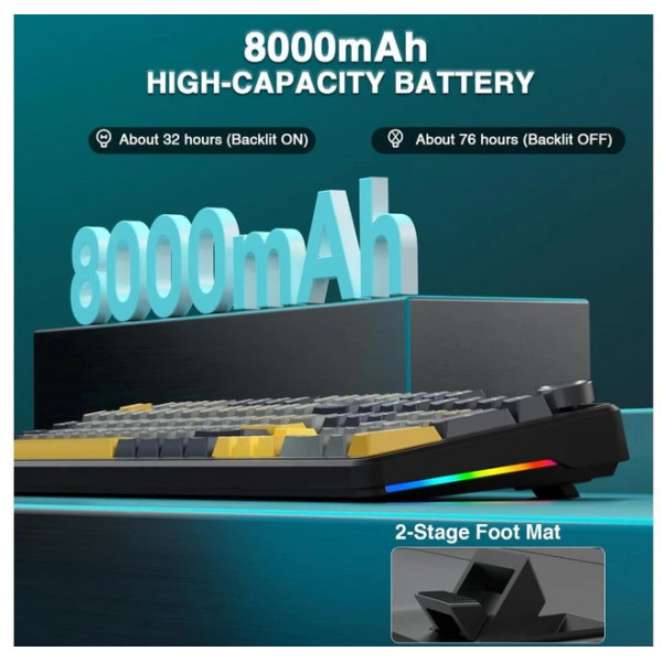 Механічна ігрова клавіатура AULA F108 Pro з TFT-дисплеєм та RGB-підсвіткою