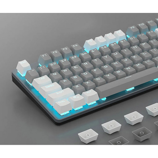 Механічна клавіатура AULA F3287 White-Gray KRGD Blue з підсвіткою для геймінгу та роботи