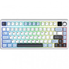 Бездротова механічна клавіатура AULA F75 MAX Switch White з TFT-дисплеєм та RGB-підсвіткою 
