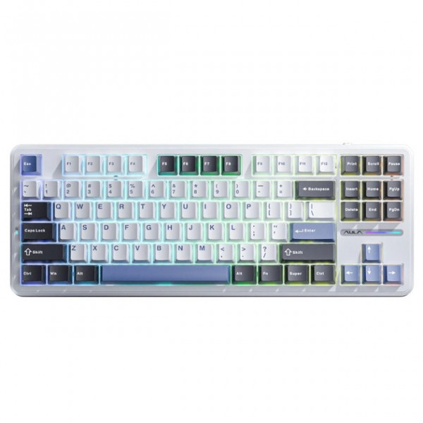 Бездротова механічна клавіатура Aula F87 Gasket Greywood V3 з RGB-підсвічуванням та підтримкою Hot-Swap