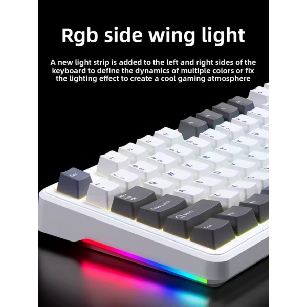 Бездротова механічна клавіатура Aula F87 Gasket Greywood V3 з RGB-підсвічуванням та підтримкою Hot-Swap