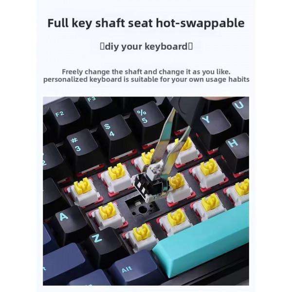 Бездротова механічна клавіатура Aula F87 Gasket Greywood V3 з RGB-підсвічуванням та підтримкою Hot-Swap