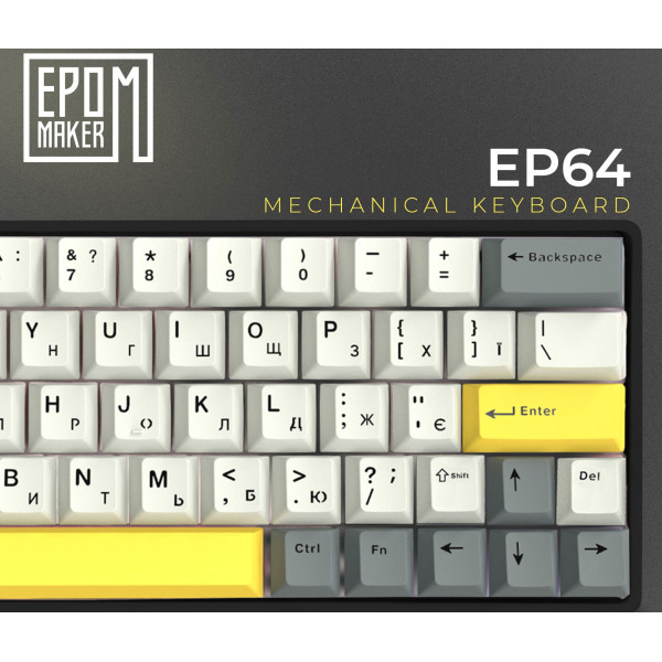 Механічна бездротова клавіатура EPOMAKER EP64 Mulan компактна з Hot-Swap та RGB