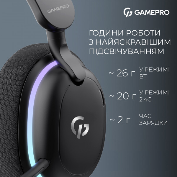 Игровые наушники GamePro Asgard Bragi с объемным звуком 7.1 и трехрежимным подключением