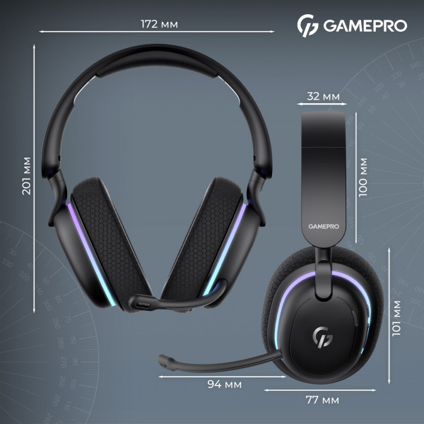 Игровые наушники GamePro Asgard Bragi с объемным звуком 7.1 и трехрежимным подключением