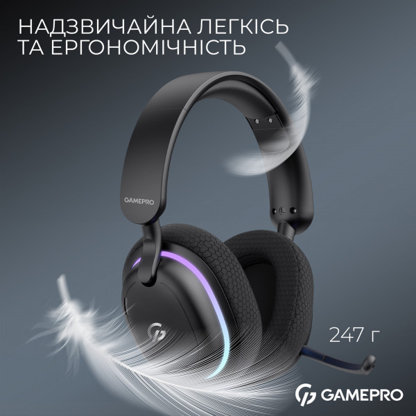 Игровые наушники GamePro Asgard Bragi с объемным звуком 7.1 и трехрежимным подключением
