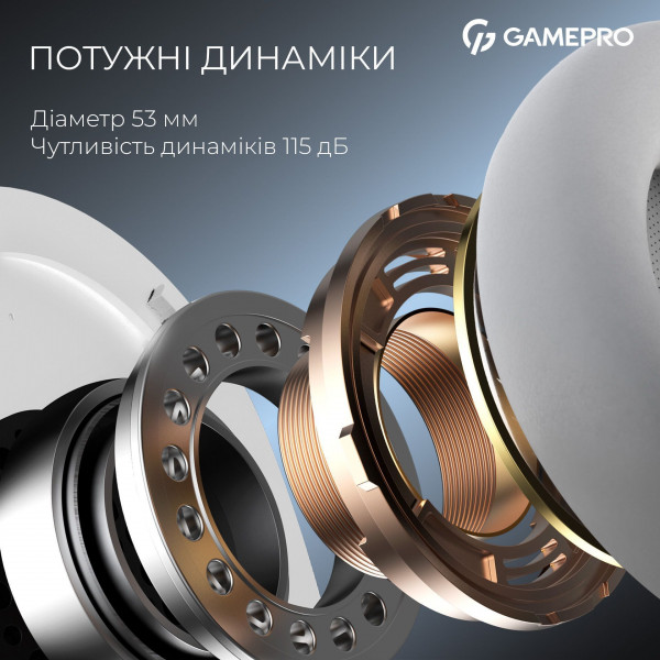 Бездротові навушники GamePro Asgard Freya Pro з об'ємним звуком 7.1 для професійного геймінгу