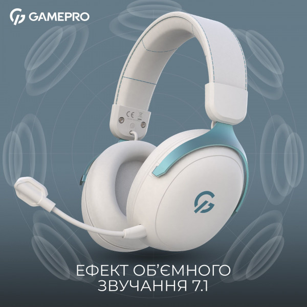 Бездротові навушники GamePro Asgard Freya Pro з об'ємним звуком 7.1 для професійного геймінгу
