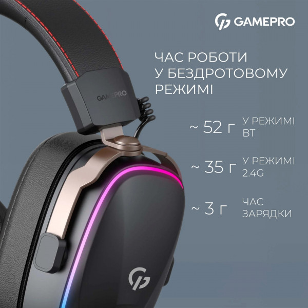 Ігрові навушники GamePro Asgard Valkyria 7.1 звук з Bluetooth і низькою затримкою