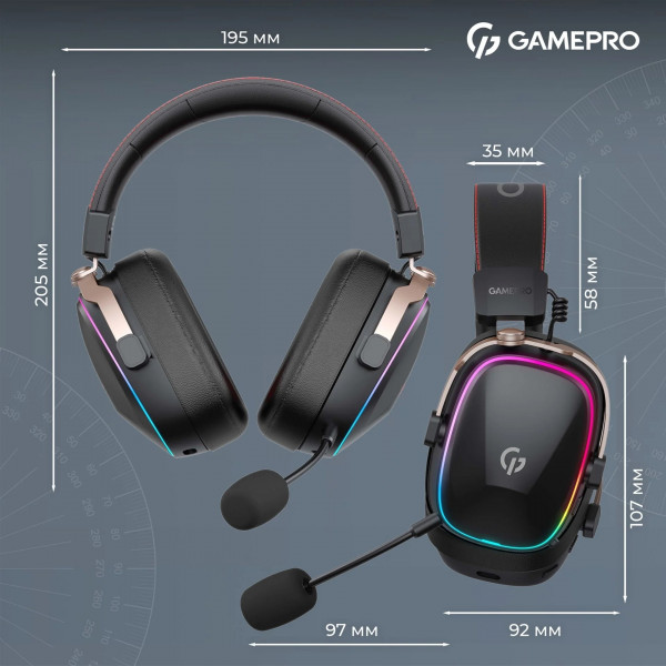 Ігрові навушники GamePro Asgard Valkyria 7.1 звук з Bluetooth і низькою затримкою