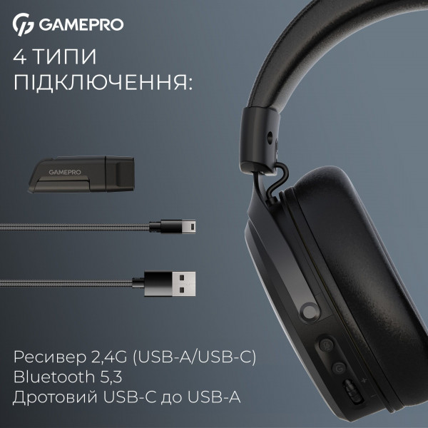 Бездротові навушники GamePro Asgard Freya Pro з об'ємним звуком 7.1 для професійного геймінгу