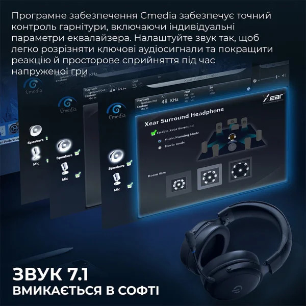 Игровые наушники GamePro Asgard Skadi с объемным звуком 7.1 и мощной автономностью