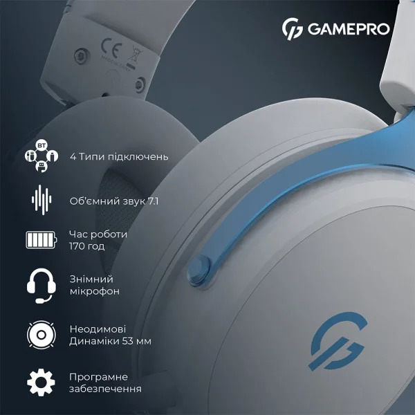Ігрові навушники GamePro Asgard Skadi з об'ємним звуком 7.1 та потужною автономністю