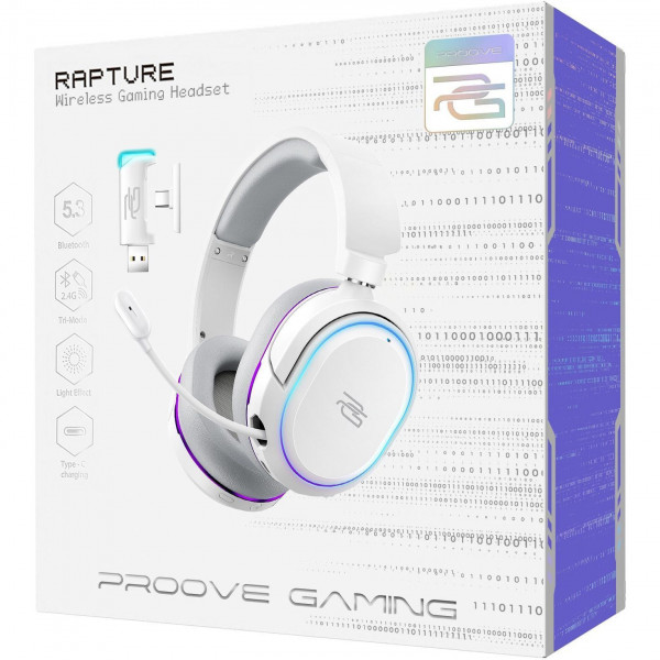 Бездротові навушники Proove Gaming Rapture з RGB-підсвічуванням і мікрофоном
