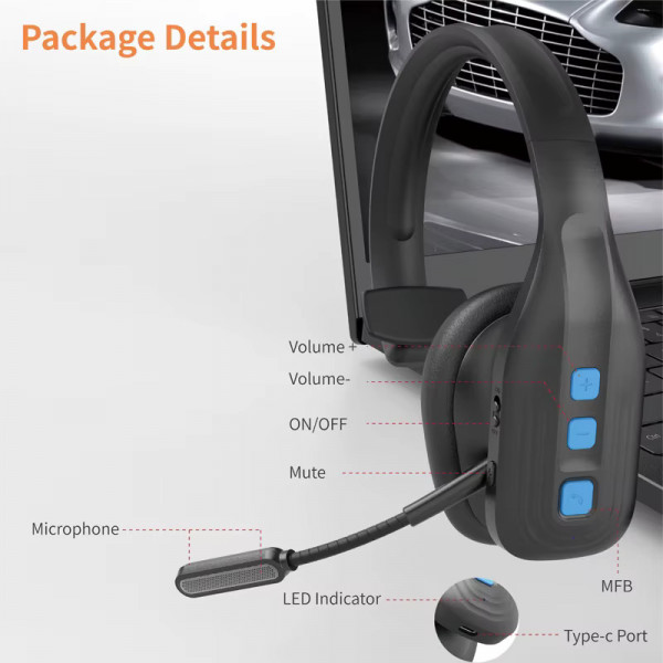 Бездротова Bluetooth-гарнітура Opptel BH290 з комфортною посадкою та тривалою автономністю