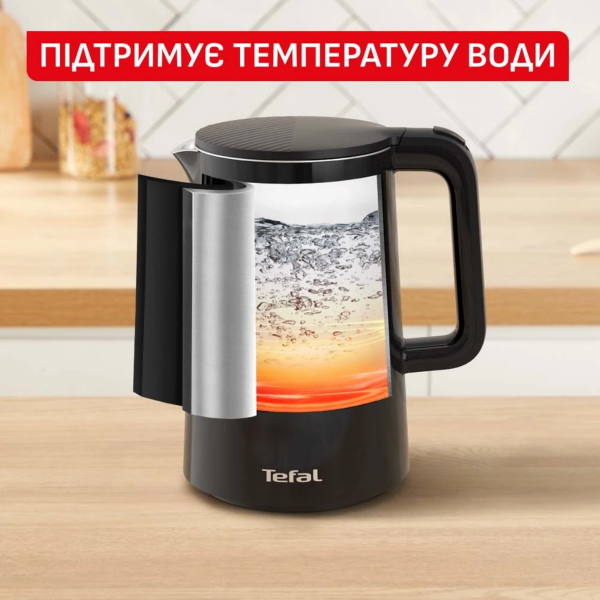 Електричний чайник TEFAL KO6518E0 1.5 л сталевий із 6 рівнями температури та сенсорним керуванням