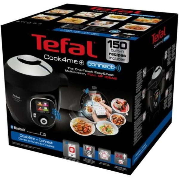 Мультиварка-скороварка Tefal COOK4ME Plus CONNECT CY855830 з 6 режимами та керуванням через додаток