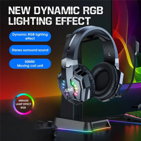Ігрова гарнітура ONIKUMA B15 трирежимна з RGB-підсвічуванням та Hi-Fi звуком